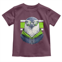 Cool Hawk Wearing Hoodie Graphic Toddler T Shirt Game Day Swagger