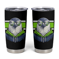 Cool Hawk Wearing Hoodie Graphic Tumbler Cup Game Day Swagger