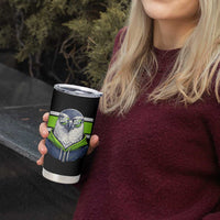 Cool Hawk Wearing Hoodie Graphic Tumbler Cup Game Day Swagger