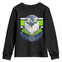 Cool Hawk Wearing Hoodie Graphic Youth Sweatshirt Game Day Swagger