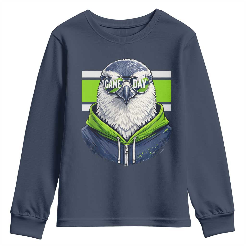 Cool Hawk Wearing Hoodie Graphic Youth Sweatshirt Game Day Swagger