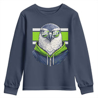 Cool Hawk Wearing Hoodie Graphic Youth Sweatshirt Game Day Swagger