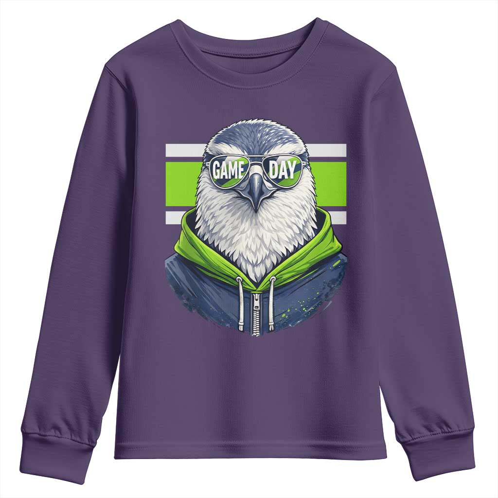 Cool Hawk Wearing Hoodie Graphic Youth Sweatshirt Game Day Swagger