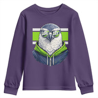 Cool Hawk Wearing Hoodie Graphic Youth Sweatshirt Game Day Swagger