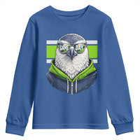 Cool Hawk Wearing Hoodie Graphic Youth Sweatshirt Game Day Swagger