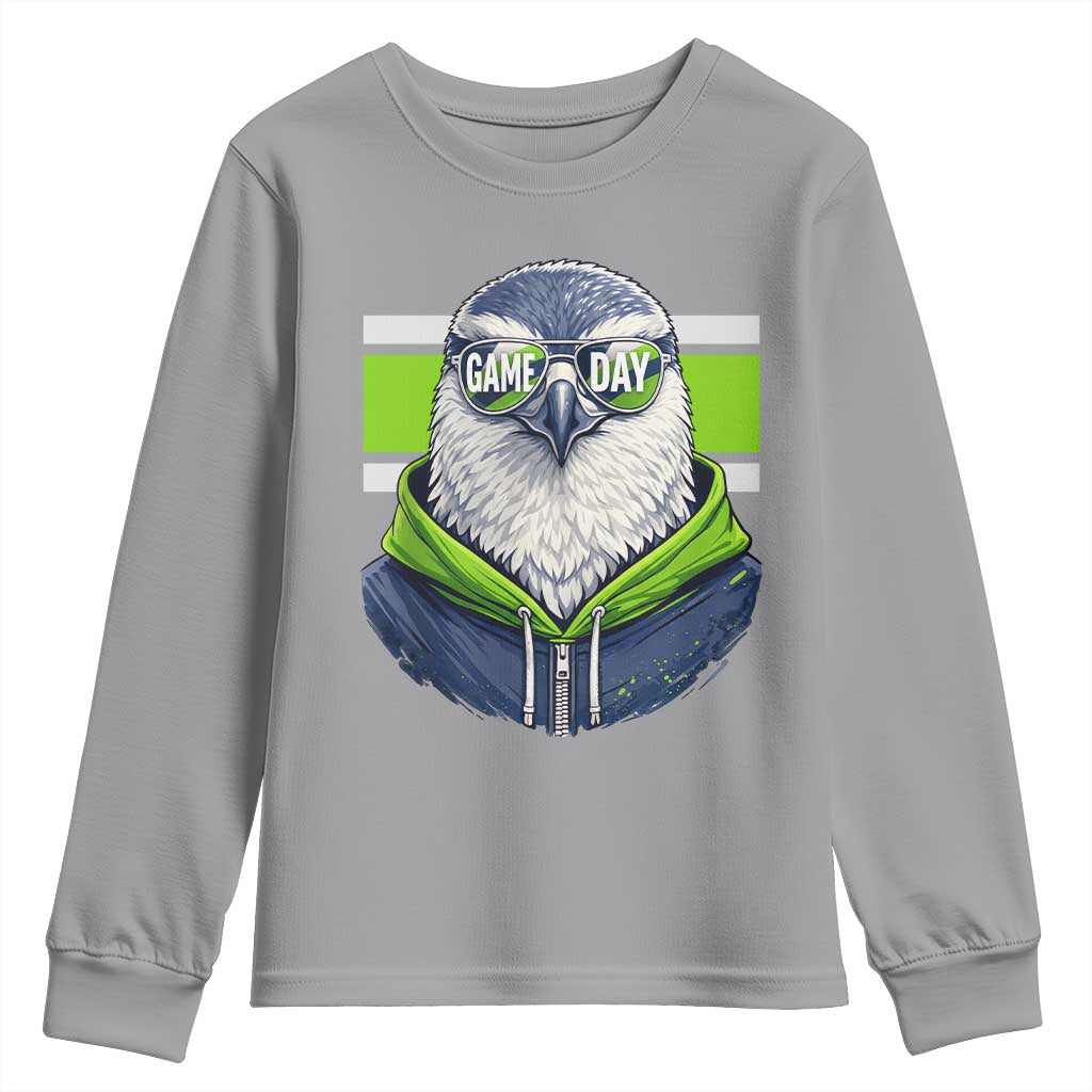 Cool Hawk Wearing Hoodie Graphic Youth Sweatshirt Game Day Swagger