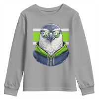 Cool Hawk Wearing Hoodie Graphic Youth Sweatshirt Game Day Swagger