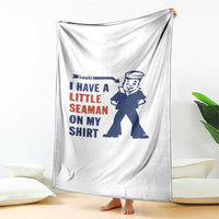 Funny Sailor Pun Throw Blanket I Have Little Seaman on My Shirt Retro Humor