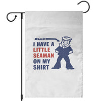 Funny Sailor Pun Garden Flag I Have Little Seaman on My Shirt Retro Humor