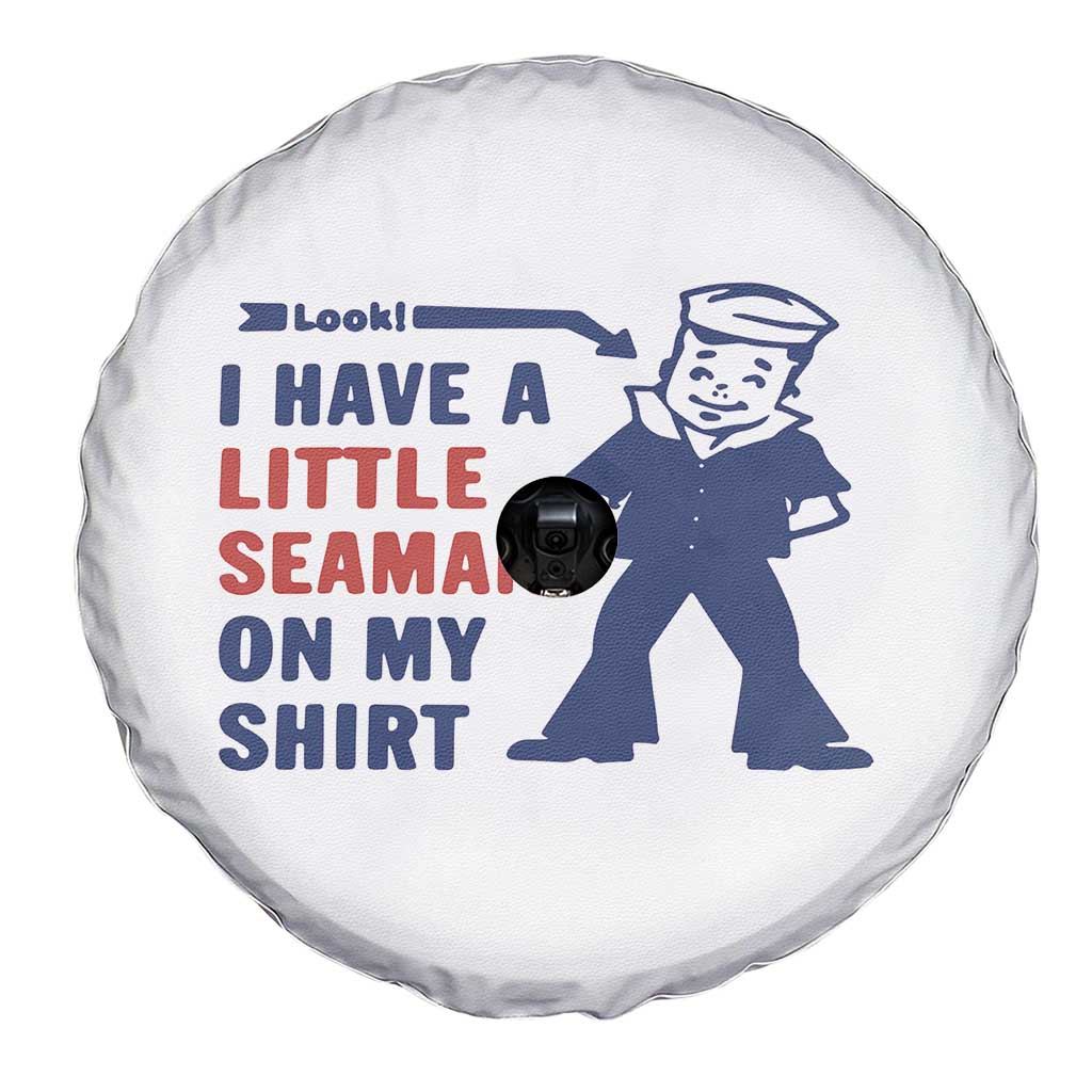 Funny Sailor Pun Spare Tire Cover I Have Little Seaman on My Shirt Retro Humor