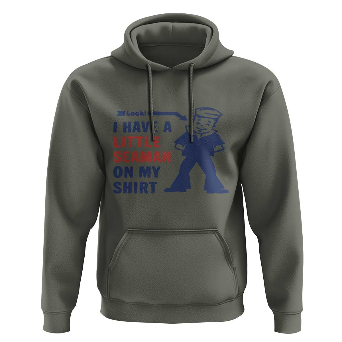 Funny Sailor Pun Hoodie I Have Little Seaman on My Shirt Retro Humor