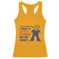 Funny Sailor Pun Racerback Tank Top I Have Little Seaman on My Shirt Retro Humor