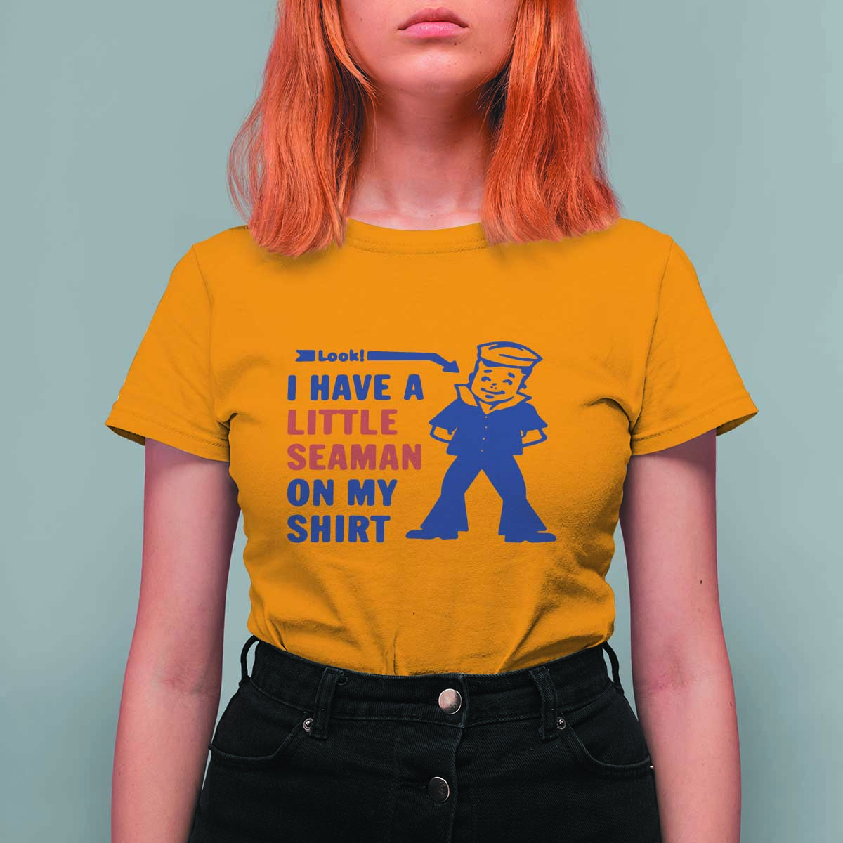 Funny Sailor Pun T Shirt For Women I Have Little Seaman on My Shirt Retro Humor