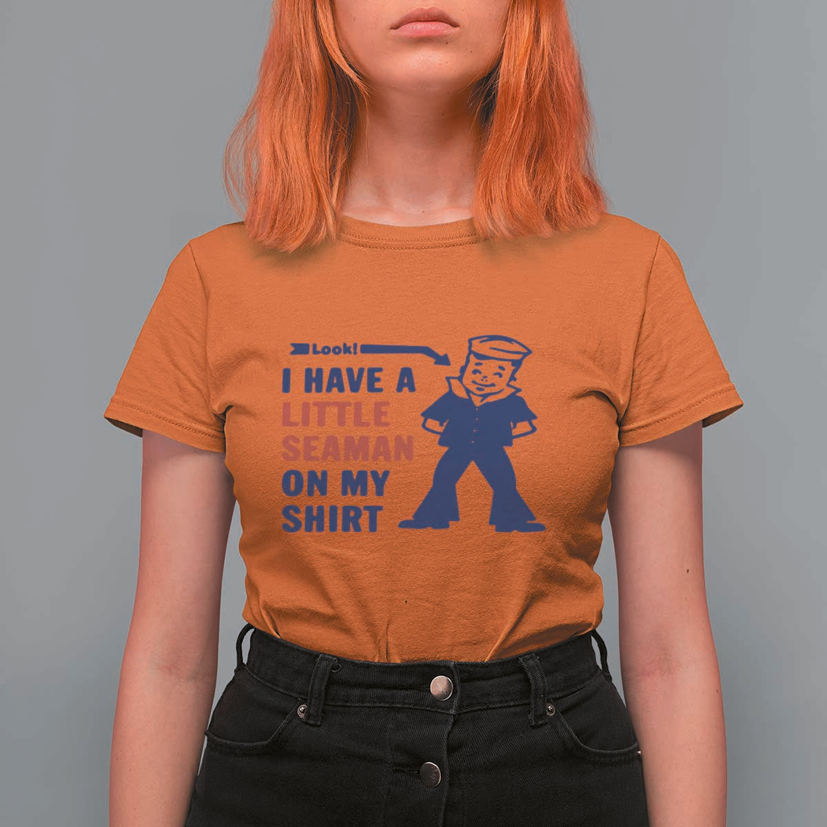 Funny Sailor Pun T Shirt For Women I Have Little Seaman on My Shirt Retro Humor