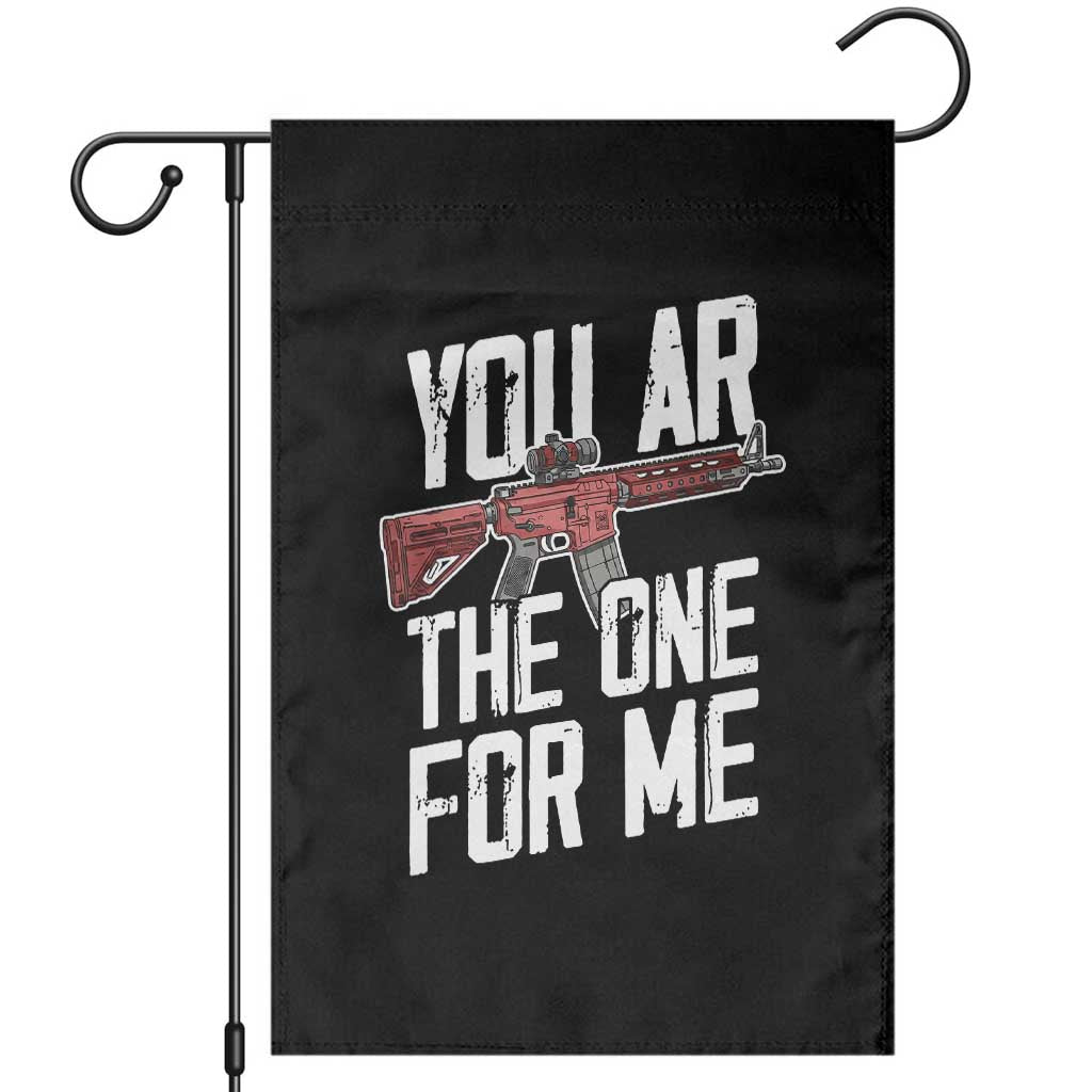 Funny Gun Lover Valentine Pun Garden Flag You AR the One for Me Tactical Romance