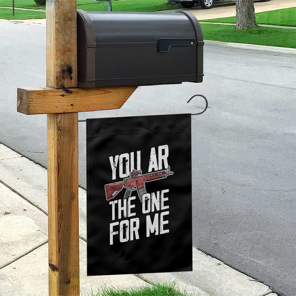Funny Gun Lover Valentine Pun Garden Flag You AR the One for Me Tactical Romance