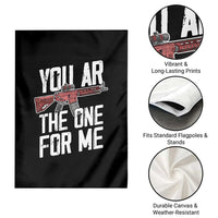 Funny Gun Lover Valentine Pun Garden Flag You AR the One for Me Tactical Romance