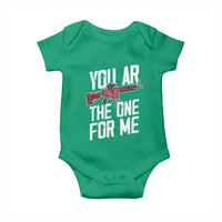 Funny Gun Lover Valentine Pun Baby Onesie You AR the One for Me Tactical Romance
