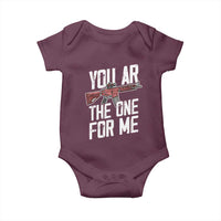 Funny Gun Lover Valentine Pun Baby Onesie You AR the One for Me Tactical Romance