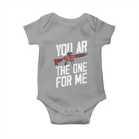 Funny Gun Lover Valentine Pun Baby Onesie You AR the One for Me Tactical Romance