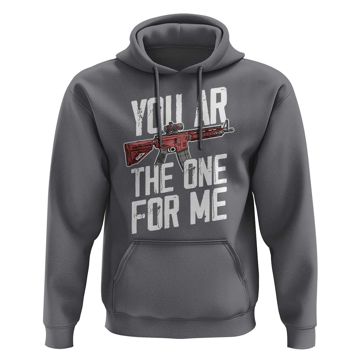 Funny Gun Lover Valentine Pun Hoodie You AR the One for Me Tactical Romance