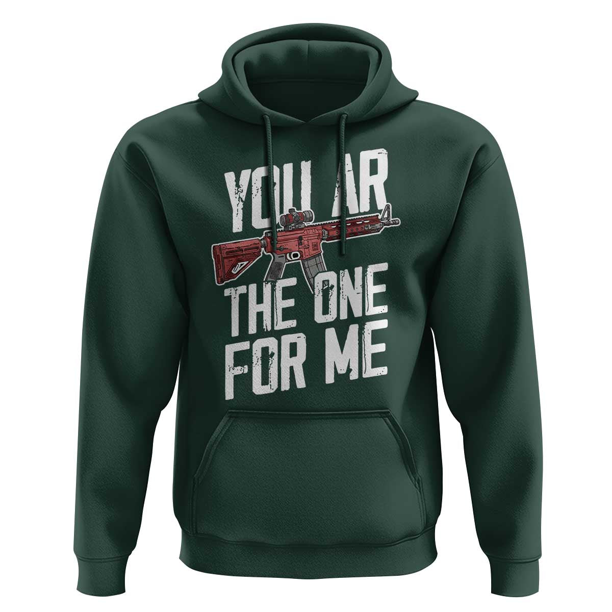Funny Gun Lover Valentine Pun Hoodie You AR the One for Me Tactical Romance