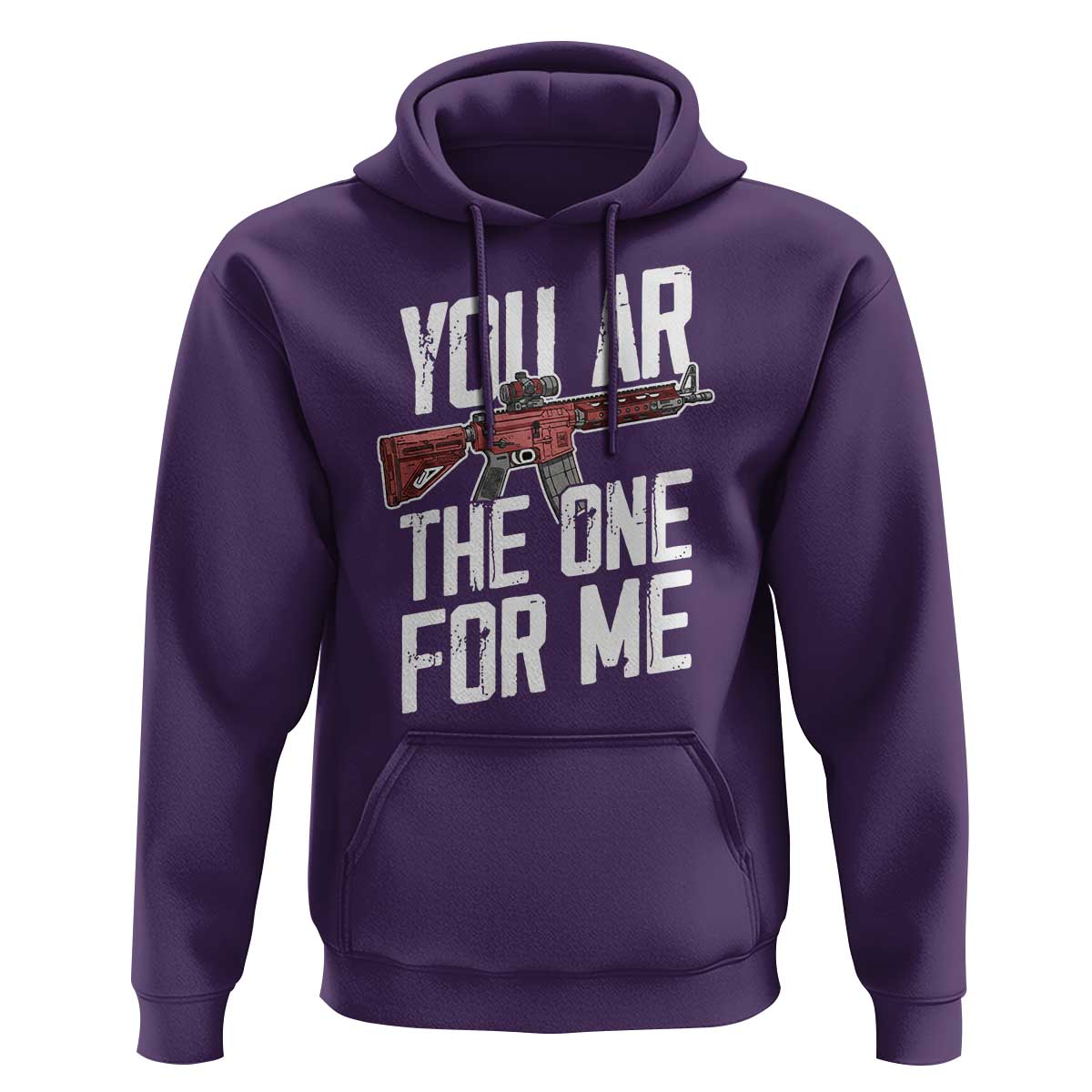 Funny Gun Lover Valentine Pun Hoodie You AR the One for Me Tactical Romance