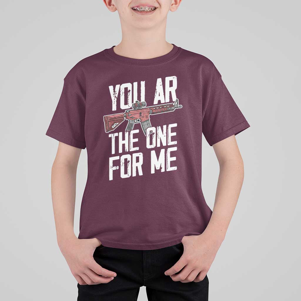 Funny Gun Lover Valentine Pun T Shirt For Kid You AR the One for Me Tactical Romance