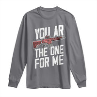 Funny Gun Lover Valentine Pun Long Sleeve Shirt You AR the One for Me Tactical Romance