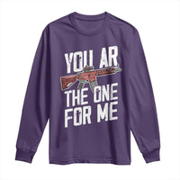 Funny Gun Lover Valentine Pun Long Sleeve Shirt You AR the One for Me Tactical Romance