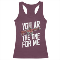 Funny Gun Lover Valentine Pun Racerback Tank Top You AR the One for Me Tactical Romance