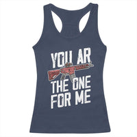 Funny Gun Lover Valentine Pun Racerback Tank Top You AR the One for Me Tactical Romance