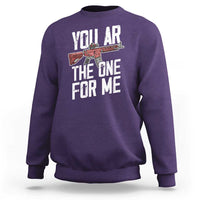 Funny Gun Lover Valentine Pun Sweatshirt You AR the One for Me Tactical Romance