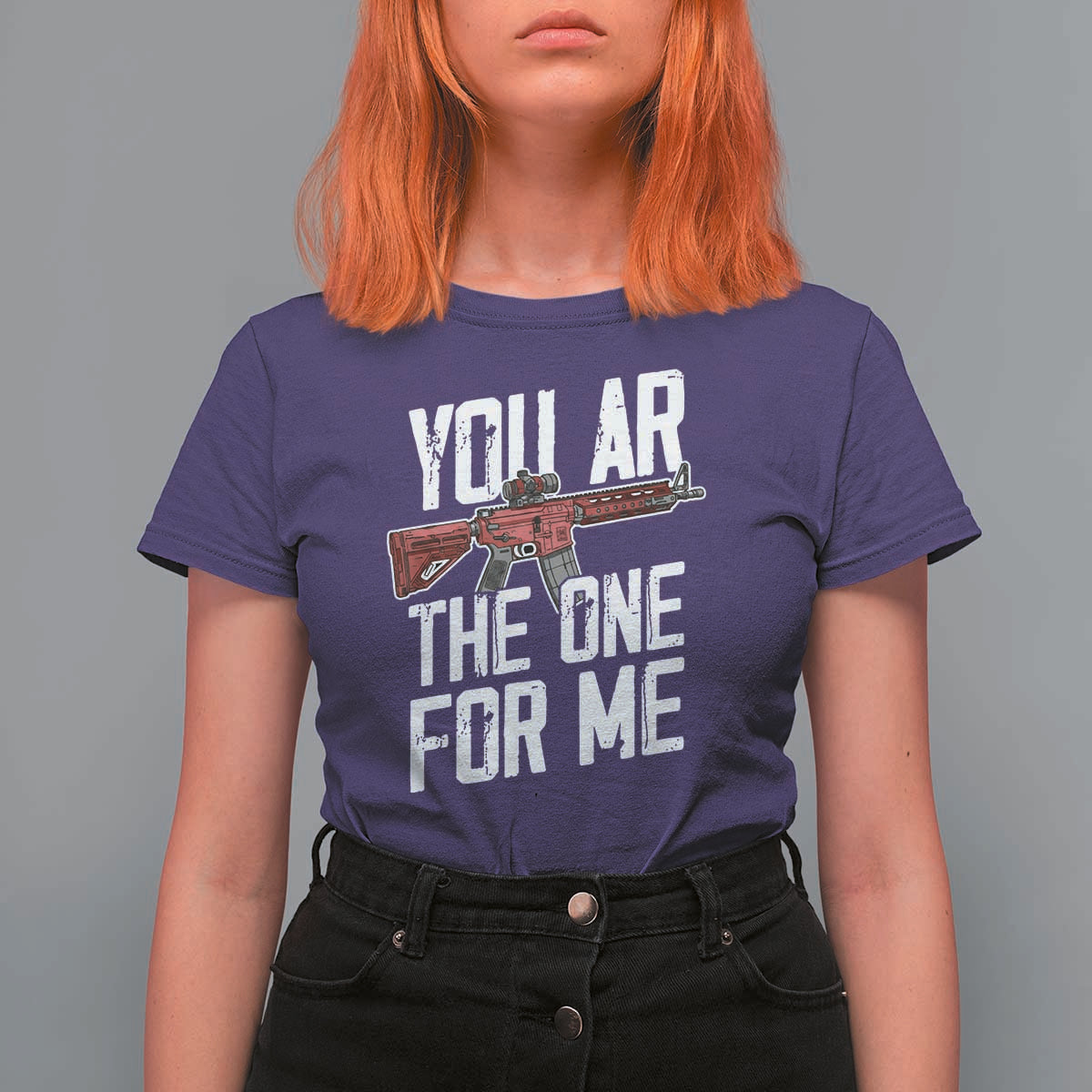 Funny Gun Lover Valentine Pun T Shirt For Women You AR the One for Me Tactical Romance