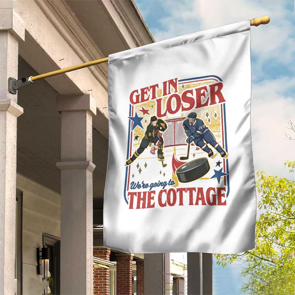 Get In Loser We’re Going To The Cottage Garden Flag Hockey Romance LGBT Retro Summer Road Trip