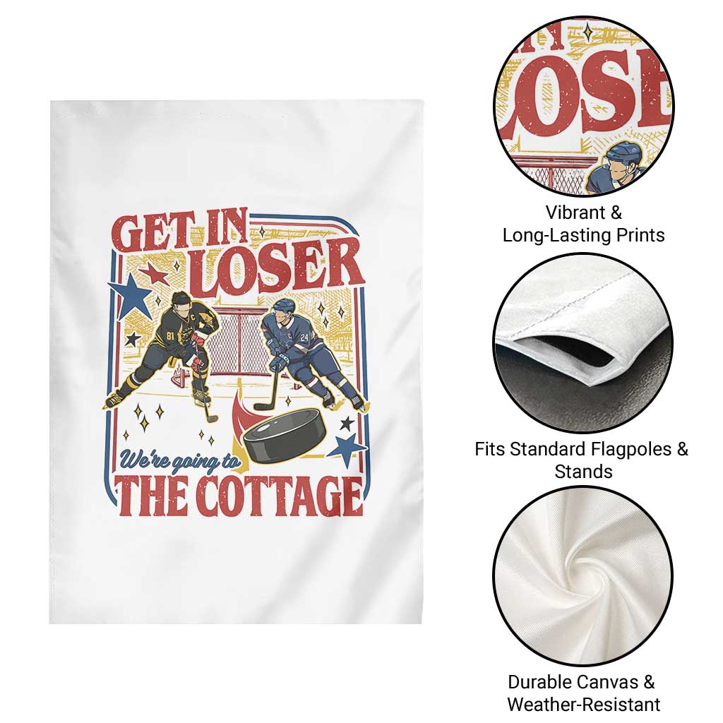 Get In Loser We’re Going To The Cottage Garden Flag Hockey Romance LGBT Retro Summer Road Trip