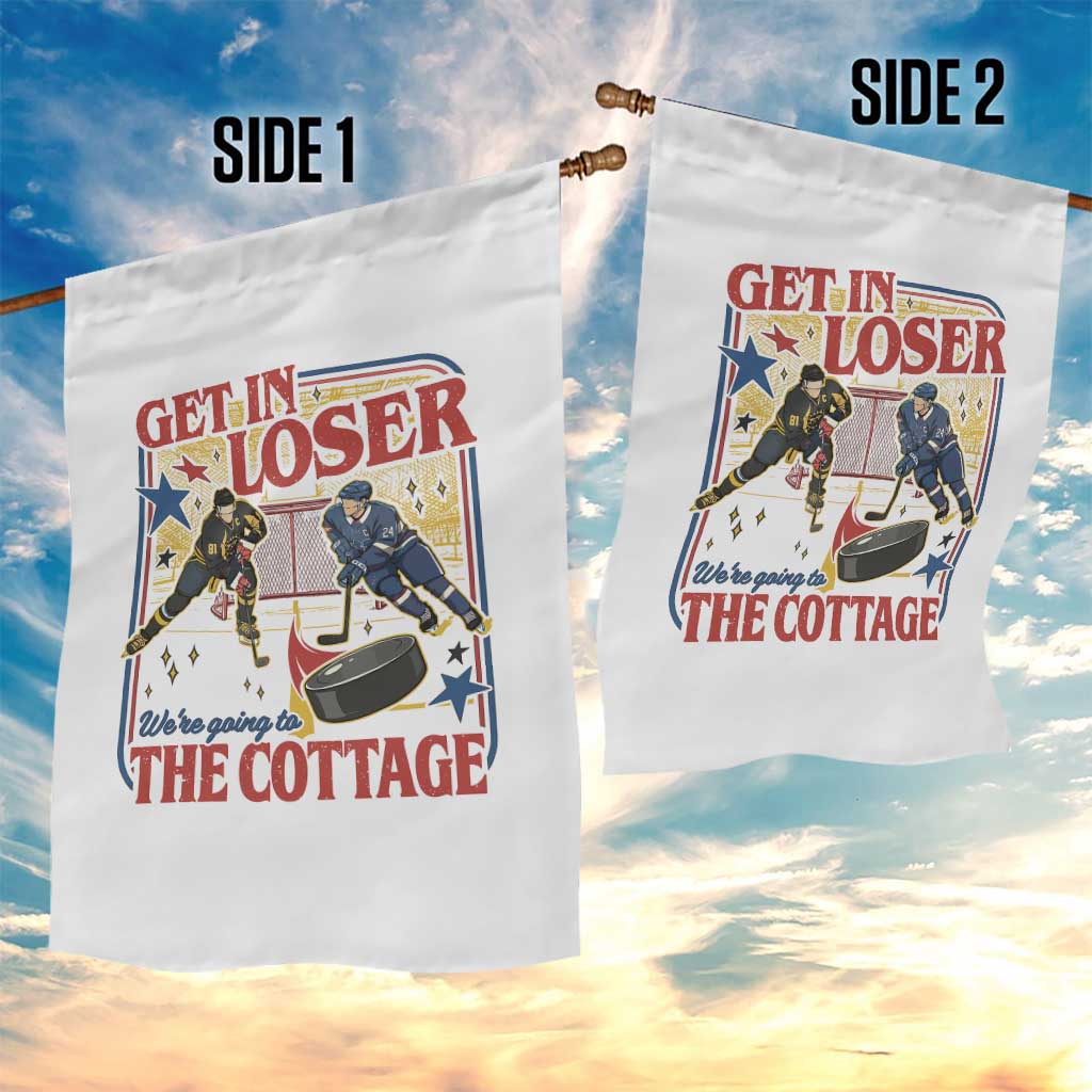 Get In Loser We’re Going To The Cottage Garden Flag Hockey Romance LGBT Retro Summer Road Trip