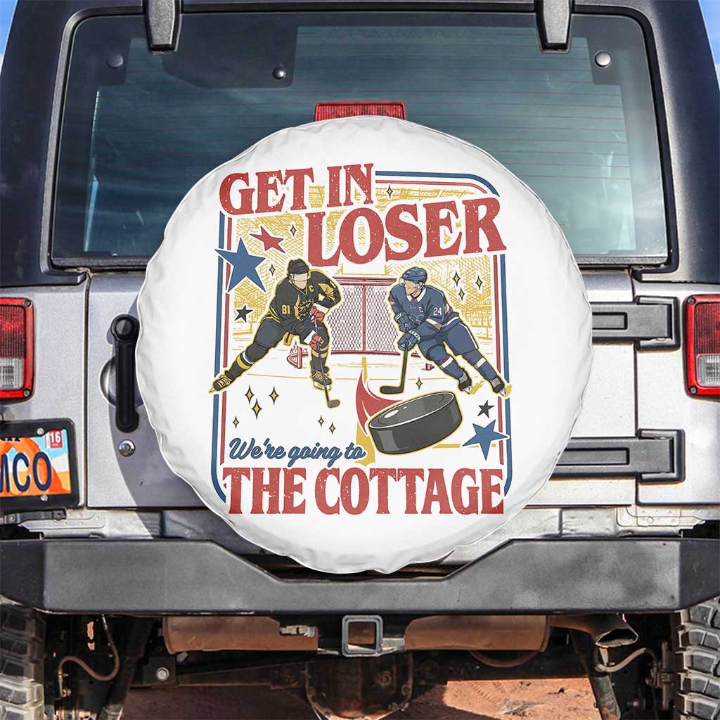 Get In Loser We’re Going To The Cottage Spare Tire Cover Hockey Romance LGBT Retro Summer Road Trip