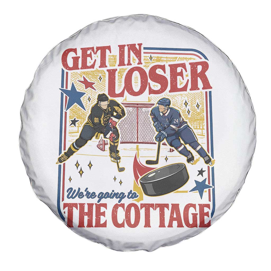 Get In Loser We’re Going To The Cottage Spare Tire Cover Hockey Romance LGBT Retro Summer Road Trip