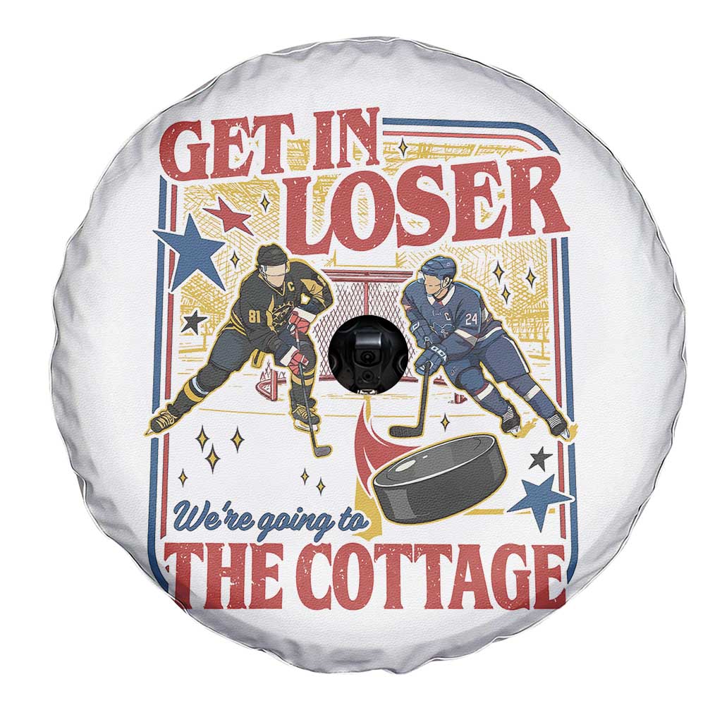 Get In Loser We’re Going To The Cottage Spare Tire Cover Hockey Romance LGBT Retro Summer Road Trip