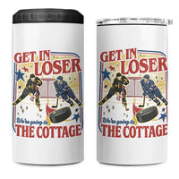 Get In Loser We’re Going To The Cottage 4 in 1 Can Cooler Tumbler Hockey Romance LGBT Retro Summer Road Trip