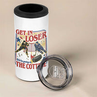 Get In Loser We’re Going To The Cottage 4 in 1 Can Cooler Tumbler Hockey Romance LGBT Retro Summer Road Trip