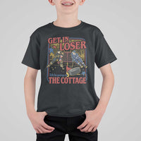 Get In Loser We’re Going To The Cottage T Shirt For Kid Hockey Romance LGBT Retro Summer Road Trip