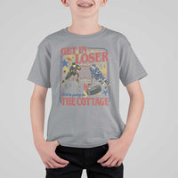 Get In Loser We’re Going To The Cottage T Shirt For Kid Hockey Romance LGBT Retro Summer Road Trip