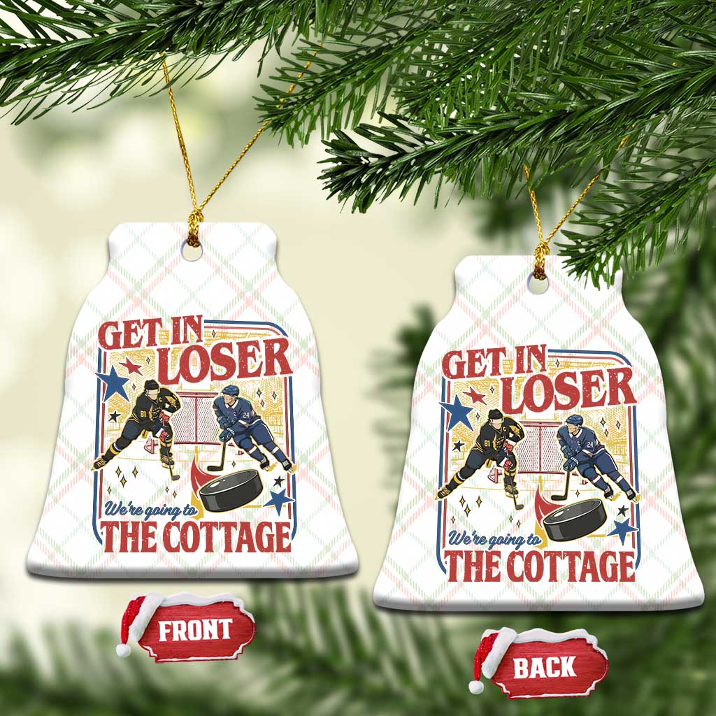 Get In Loser We’re Going To The Cottage Ceramic Ornament Hockey Romance LGBT Retro Summer Road Trip