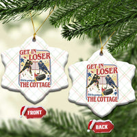 Get In Loser We’re Going To The Cottage Ceramic Ornament Hockey Romance LGBT Retro Summer Road Trip