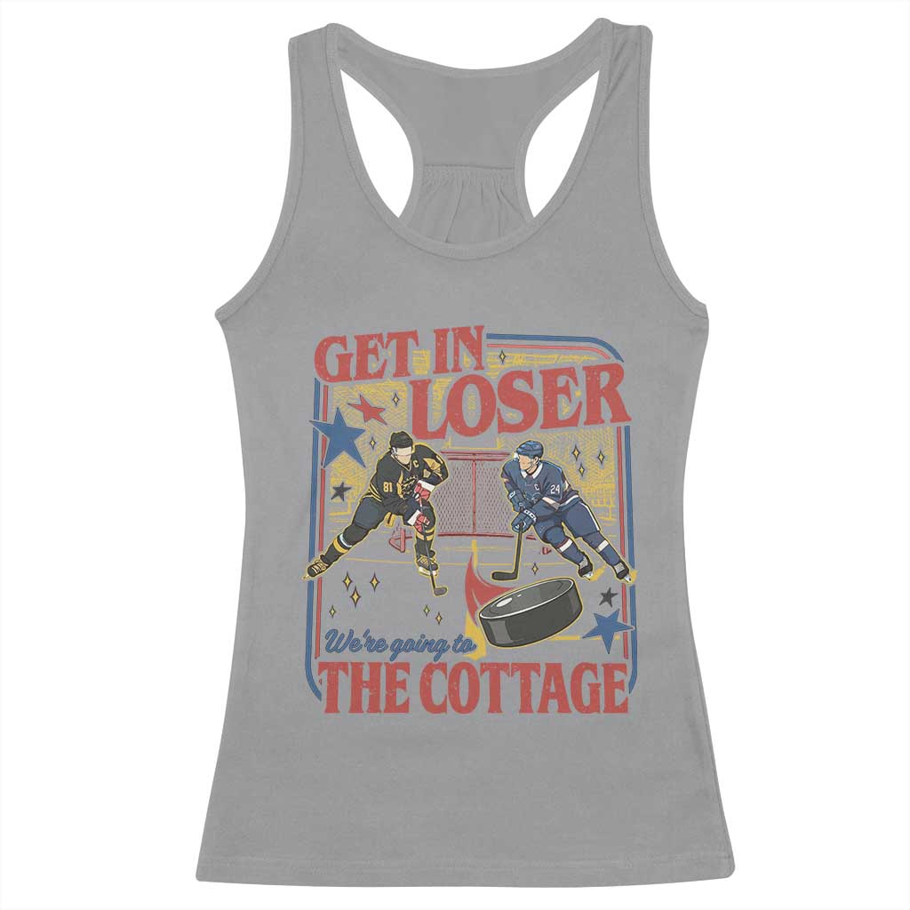 Get In Loser We’re Going To The Cottage Racerback Tank Top Hockey Romance LGBT Retro Summer Road Trip
