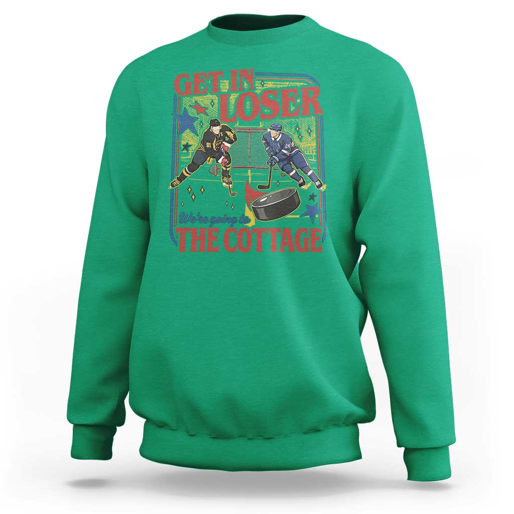 Get In Loser We’re Going To The Cottage Sweatshirt Hockey Romance LGBT Retro Summer Road Trip