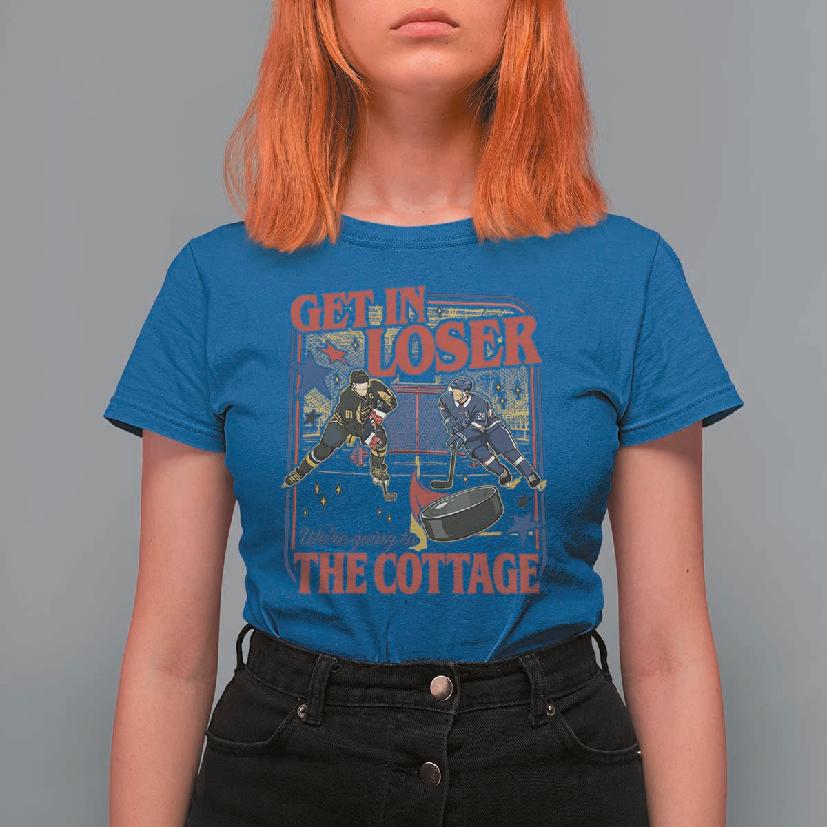 Get In Loser We’re Going To The Cottage T Shirt For Women Hockey Romance LGBT Retro Summer Road Trip