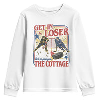 Get In Loser We’re Going To The Cottage Youth Sweatshirt Hockey Romance LGBT Retro Summer Road Trip